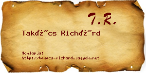Takács Richárd névjegykártya